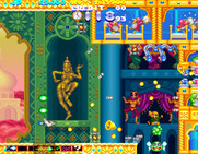 Sexy Parodius for Arcade - This level has a lot of walls to navigate or blast through.