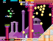 Sexy Parodius for Arcade - Collect coins for bonuses.