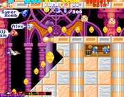 Sexy Parodius for Arcade - There are some narrow paths to navigate here.