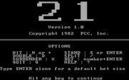 21 for IBM PC/Compatibles - Title screen and instructions