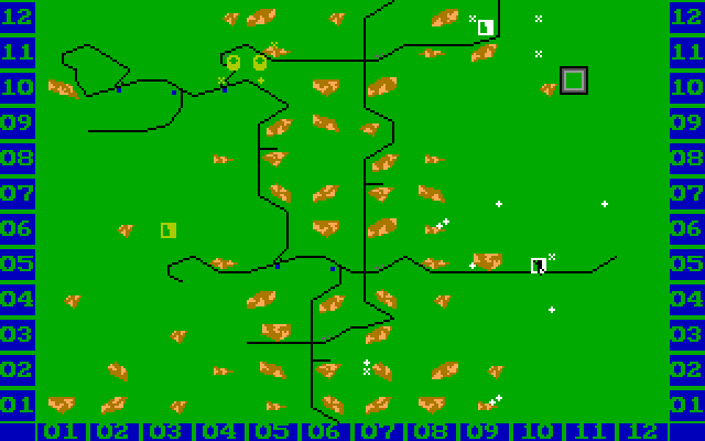 Gunship Amiga Screenshot: Map view.