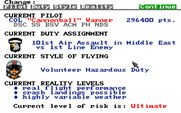 Gunship for Amiga - Setting some game options.