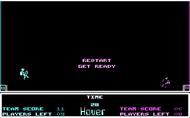 Hover IBM PC/Compatibles Screenshot: Player two was hit...press a key to resume play!