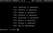 Crossword Magic for IBM PC/Compatibles - The main menu.