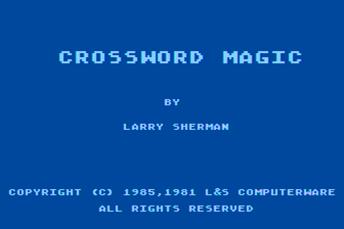 Crossword Magic Atari 8-bit Screenshot: Title screen.
