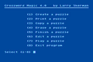 Crossword Magic for Atari 8-bit - The main menu.