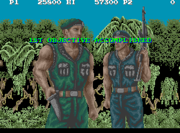 M.I.A.: Missing in Action Arcade Screenshot: First objective accomplished!