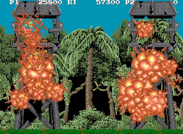 M.I.A.: Missing in Action Arcade Screenshot: Towers destroyed, level completed...
