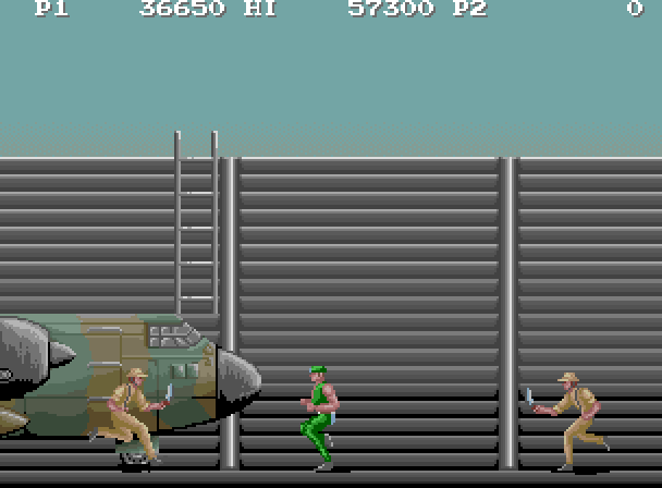 M.I.A.: Missing in Action Arcade Screenshot: These moving planes are hazardous, avoid them!