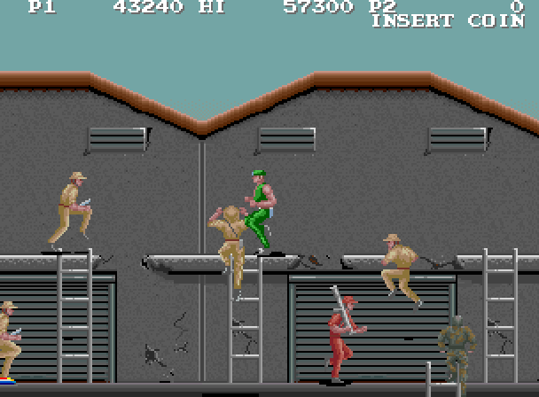 M.I.A.: Missing in Action Arcade Screenshot: I'm surrounded! This will be tricky...