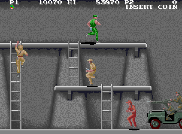 M.I.A.: Missing in Action Arcade Screenshot: More machine guns start appearing...