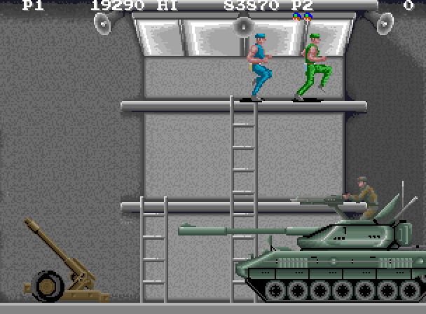 M.I.A.: Missing in Action Arcade Screenshot: The enemy has a tank now!