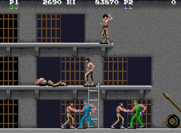 M.I.A.: Missing in Action Arcade Screenshot: Prisoners freed! Now to get them to safety.