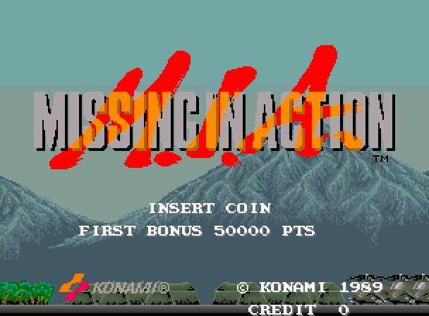 M.I.A.: Missing in Action Arcade Screenshot: Title screen.