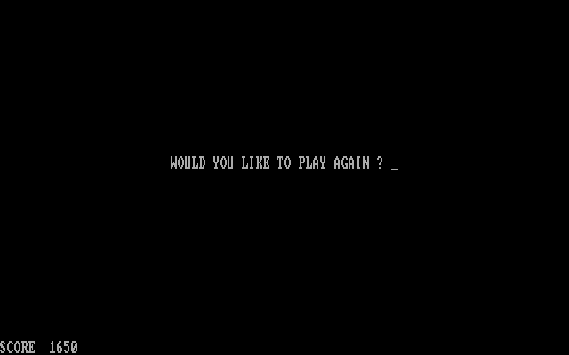 Missle Strike IBM PC/Compatibles Screenshot: Game over; play again?