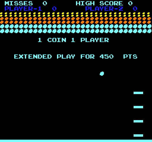 Avalanche Arcade Screenshot: Starting screen and game attract mode.