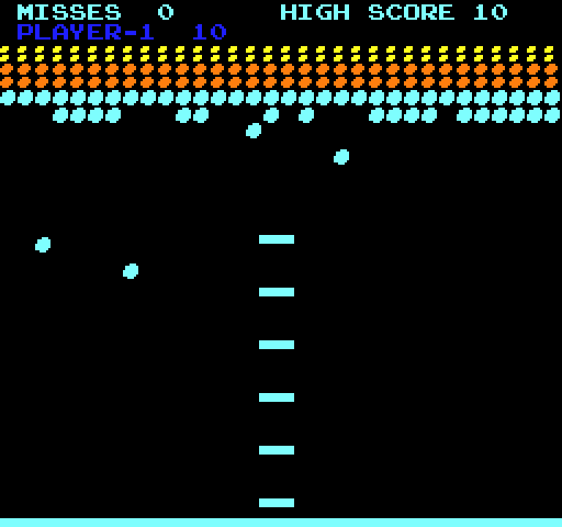 Avalanche Arcade Screenshot: Game start.
