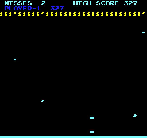 Avalanche Arcade Screenshot: Now the game gets really tough when only a few rocks remain!