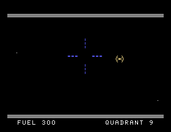 Moonbeam Express TI-99/4A Screenshot: An enemy appears in this quadrant...