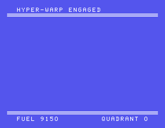 Moonbeam Express TI-99/4A Screenshot: Hyper-Warp engaged!