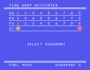 Moonbeam Express for TI-99/4A - Select a quadrant to warp to...