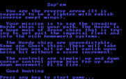 Zap'em for IBM PC/Compatibles - Zap'em game instructions.