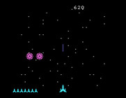 Astromania for TI-99/4A - Two invaders left, but they almost reached the bottom of the screen...