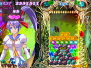 Puzzle! Mushihimetama for Arcade - A variety of different obstacles appear at once on later levels...