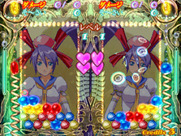Puzzle! Mushihimetama for Arcade - Two player head-to-head mode.