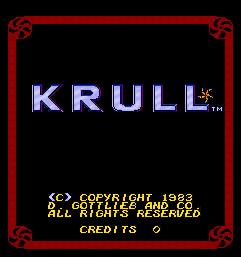 Krull Arcade Screenshot: Title screen.