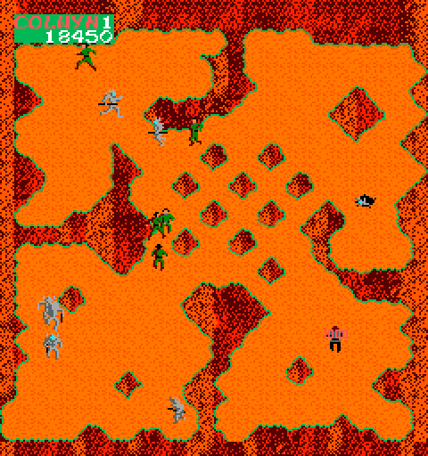 Krull Arcade Screenshot: Area 3; help my team and then a hexagon appears where I need to lead them to.