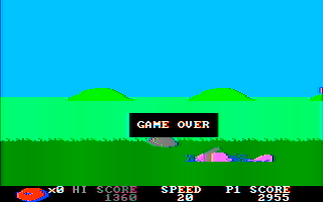 BC's Quest for Tires IBM PC/Compatibles Screenshot: Game over.