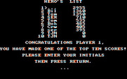 BC's Quest for Tires for IBM PC/Compatibles - The high score table.