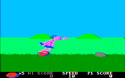 BC's Quest for Tires for IBM PC/Compatibles - Game start; here comes a rock to jump over!