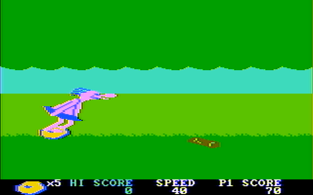 BC's Quest for Tires IBM PC/Compatibles Screenshot: In the forest you'll need to jump over logs...