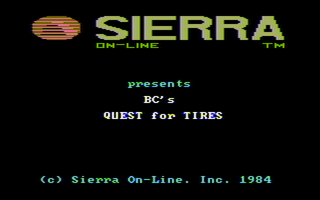 BC's Quest for Tires IBM PC/Compatibles Screenshot: Title screen (Original release).