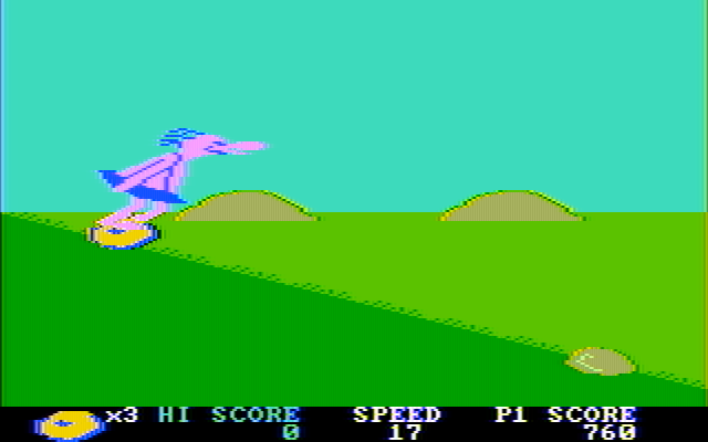 BC's Quest for Tires IBM PC/Compatibles Screenshot: A downhill section...I need to pick up speed to jump a gap!