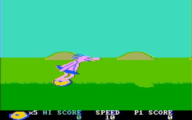 BC's Quest for Tires IBM PC/Compatibles Screenshot: Game start; jump over this hole in the ground.