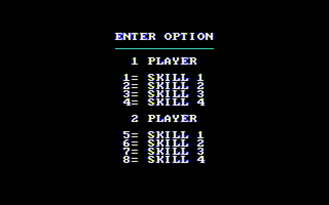 BC's Quest for Tires IBM PC/Compatibles Screenshot: Select a game option.