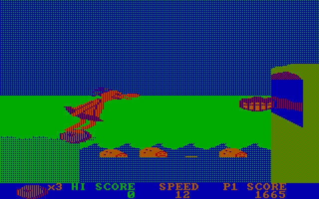 BC's Quest for Tires IBM PC/Compatibles Screenshot: You can only enter the cave when the dinosaur isn't present...