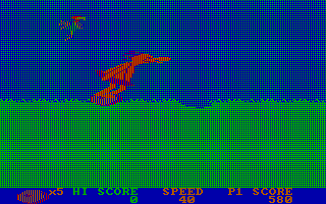 BC's Quest for Tires IBM PC/Compatibles Screenshot: More stuff to jump over, and this bird will help me if I can catch it...