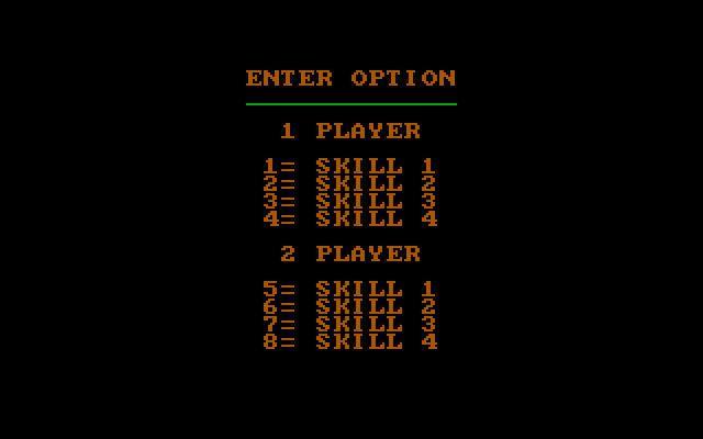 BC's Quest for Tires IBM PC/Compatibles Screenshot: Select a game option.