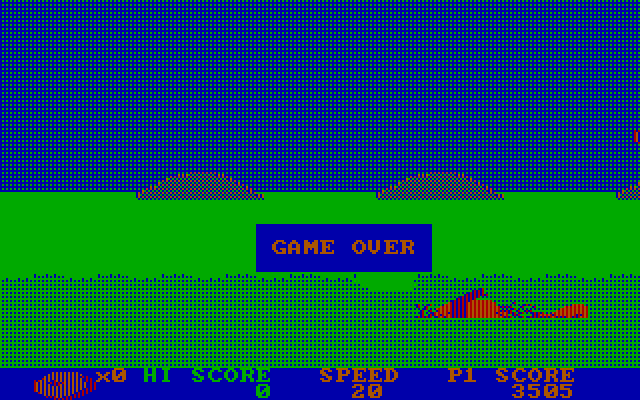 BC's Quest for Tires IBM PC/Compatibles Screenshot: Game over.