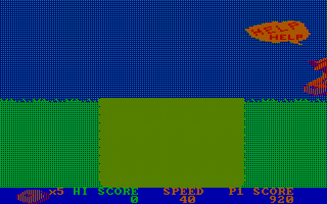 BC's Quest for Tires IBM PC/Compatibles Screenshot: Made it across the lava pit!
