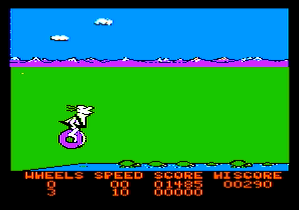 BC's Quest for Tires Apple II Screenshot: Another river to cross...