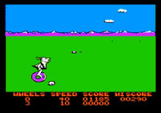 BC's Quest for Tires for Apple II - The volcano presents numerous rocks to jump over or dodge.