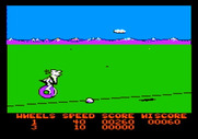BC's Quest for Tires for Apple II - Jumping over rocks and holes heading uphill...