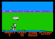 BC's Quest for Tires for Apple II - Oops, sinking into the water...