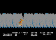 BC's Quest for Tires for Atari 8-bit - Ducking under an obstacle.