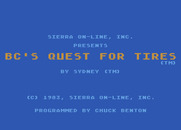 BC's Quest for Tires for Atari 8-bit - Title screen.